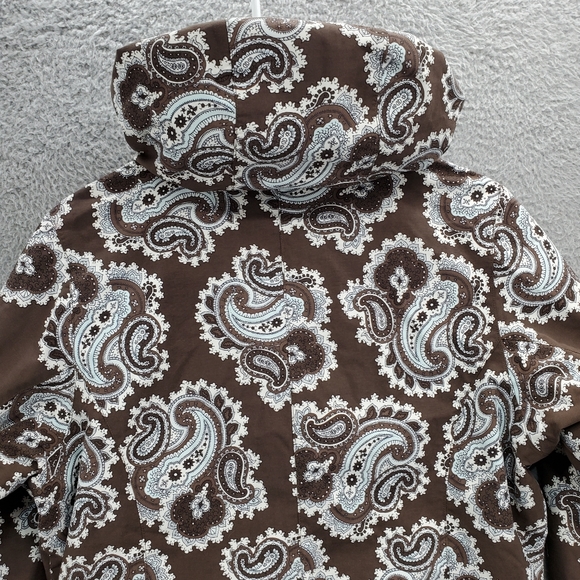 Burton Women's Hooded Snowboard Ski Jacket Size Medium Brown Paisley - Picture 11 of 13